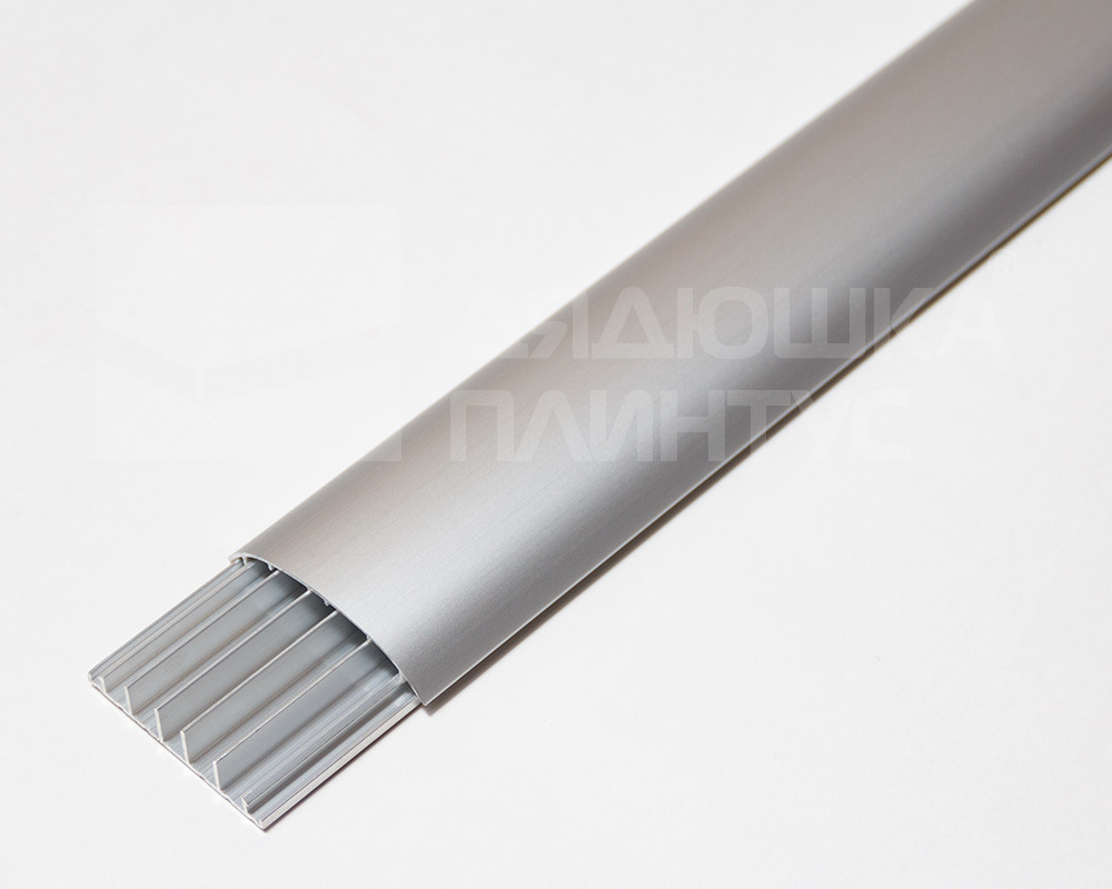 Декоративная часть алюминиевого порога с кабель-каналом ПО-62 серебро/мат 2,7 м.