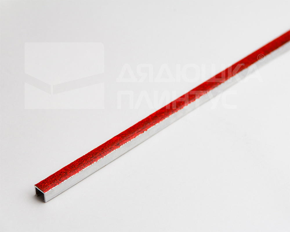 Профиль алюминиевый П-образный Alumacer 8*10мм 2,4м Красный